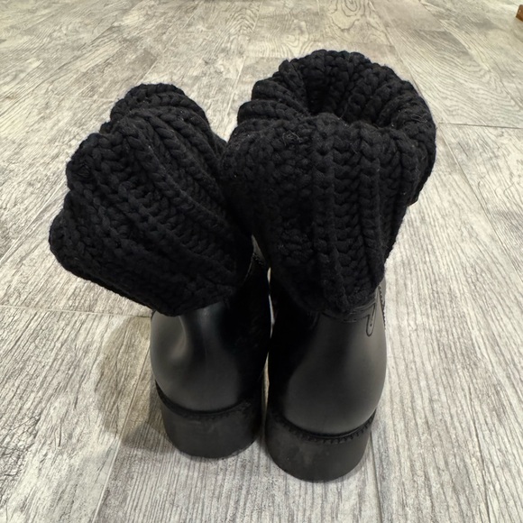 Moncler black knit Ginette rain boots - Picture 9 of 16